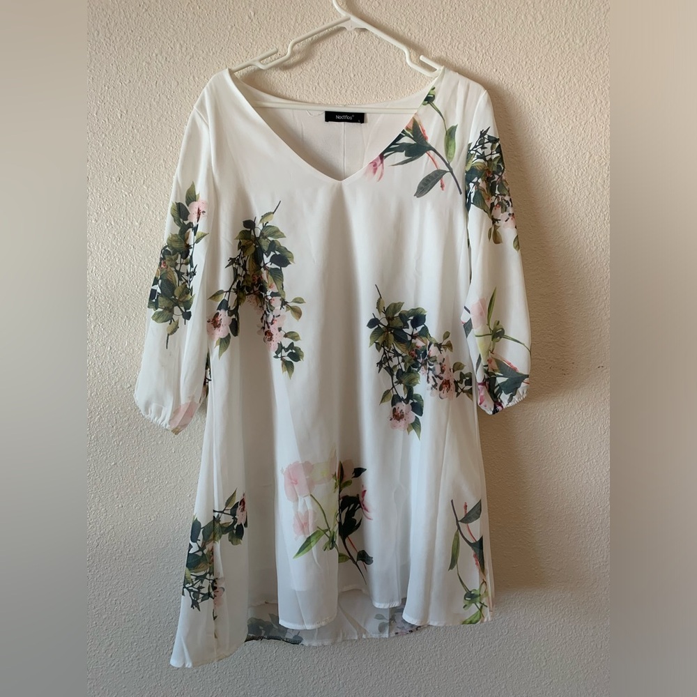 Floral Print Midi Dress - Picture 2 of 8